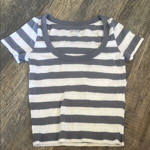 Hollister Navy and White Striped Top